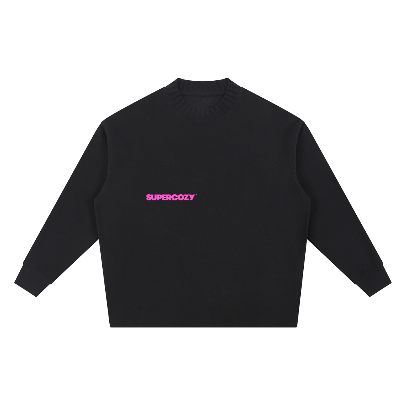 SUPERCOZY Knitted Round Neck Oversize Sweatshirt