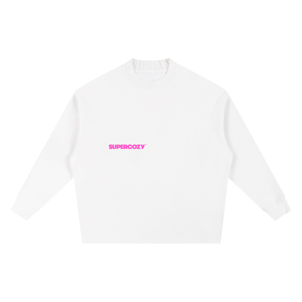 SUPERCOZY Knitted Round Neck Oversize Sweatshirt