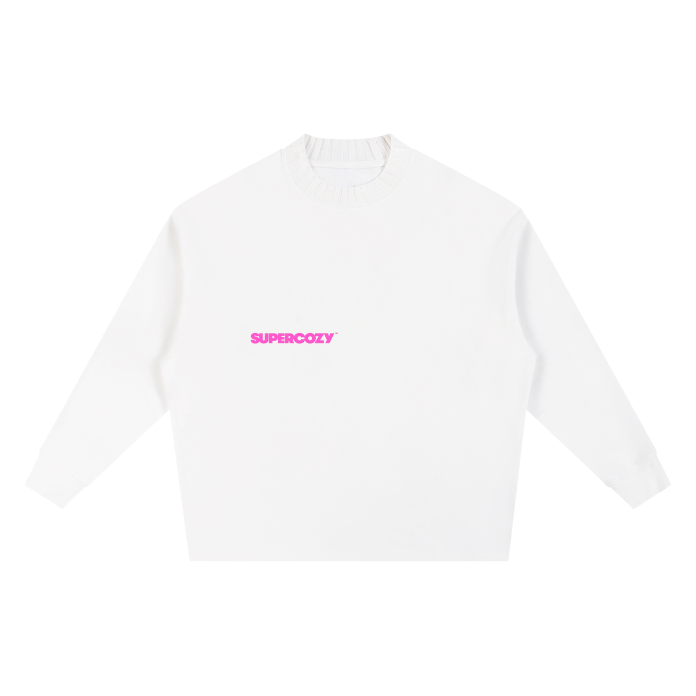 SUPERCOZY Knitted Round Neck Oversize Sweatshirt