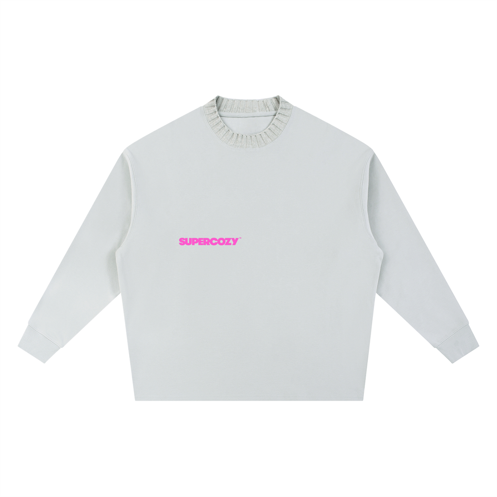 SUPERCOZY Knitted Round Neck Oversize Sweatshirt