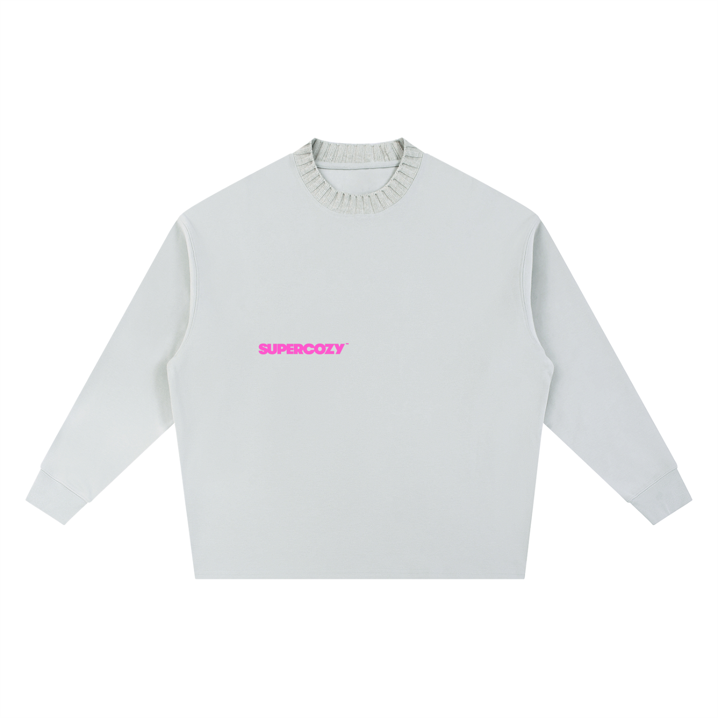 SUPERCOZY Knitted Round Neck Oversize Sweatshirt