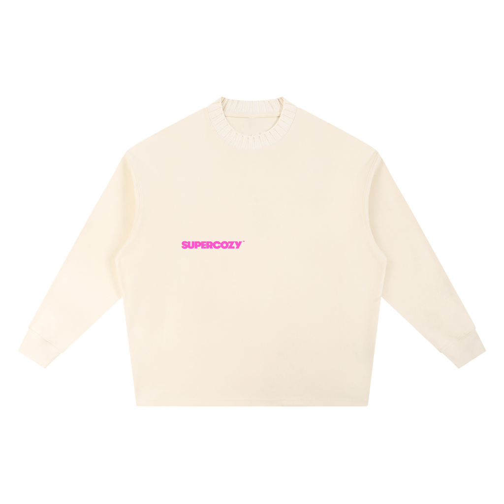 SUPERCOZY Knitted Round Neck Oversize Sweatshirt