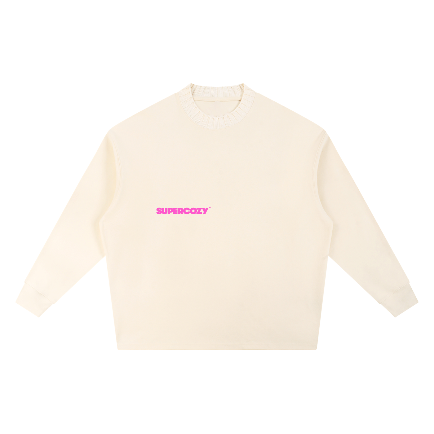 SUPERCOZY Knitted Round Neck Oversize Sweatshirt